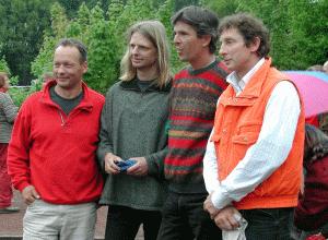 die Erst- und Zweitplatzierten des A-Turniers (Jörg, Meinhard, Stefan, Konrad)